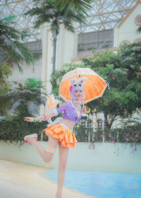 人气coser戚顾儿MIKI 王者荣耀 公孙离蜜桔之夏