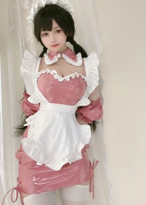 网红COS 小仓千代w – 粉色漆皮女仆