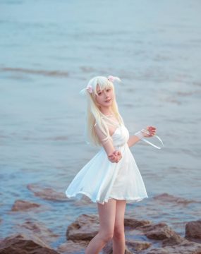 网红COS 弦音sic – 伊莉雅 白裙