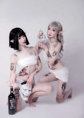 网红COS 阮邑_Fairy – 绑带和武士