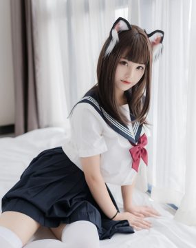 萌系小姐姐蜜汁猫裘 猫耳JK