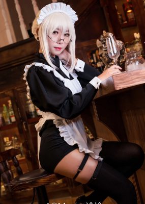 网红COS Money冷冷 – 95式玉玲珑-黑呆女仆
