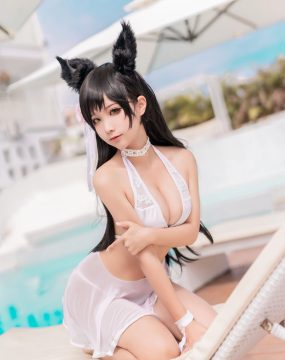 网红COS 蠢沫沫 – 爱宕 犬 泳装