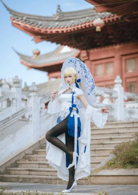 网红COS 封疆疆v – saber 旗袍