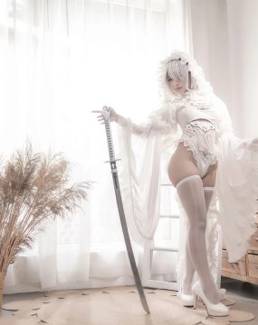 网红COS 蠢沫沫 – 尼尔纪元 白花嫁