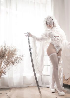 网红COS 蠢沫沫 – 尼尔纪元 白花嫁