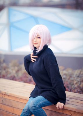 网红COS 弦音sic – 玛修 C93同人毛衣