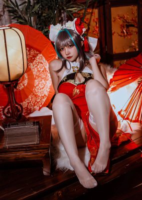 二佐Nisa – 碧蓝 柴郡旗袍