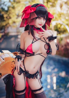 沖田凜花Rinka – Kurumi Tokisaki Swimsuit