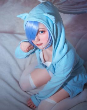 网红COS 弦音sic – RE从零开始的异世界生活 蕾姆猫咪睡衣