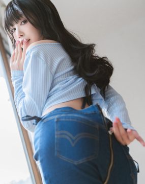 网红COS 水淼aqua – 牛仔裤
