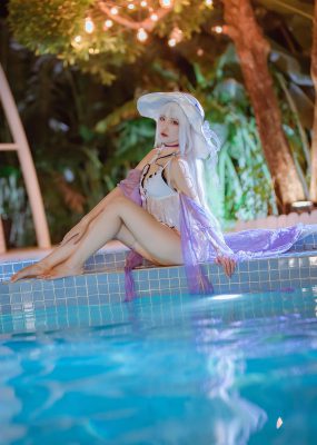 人气Coser二佐Nisa – 碧蓝光辉泳装