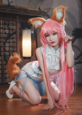 网红COS 铁板烧鬼舞w – 玉藻前 旗袍
